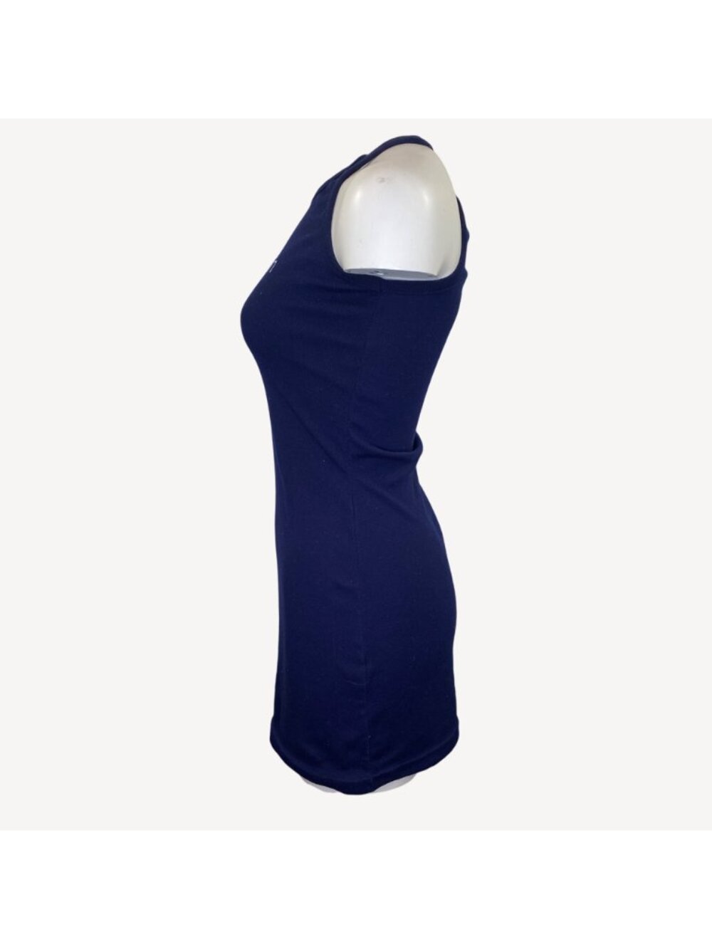 Calvin Klein Navy Blue Double Strappy Bodycon Tank Mini Dress White Size Small - Picture 2 of 10